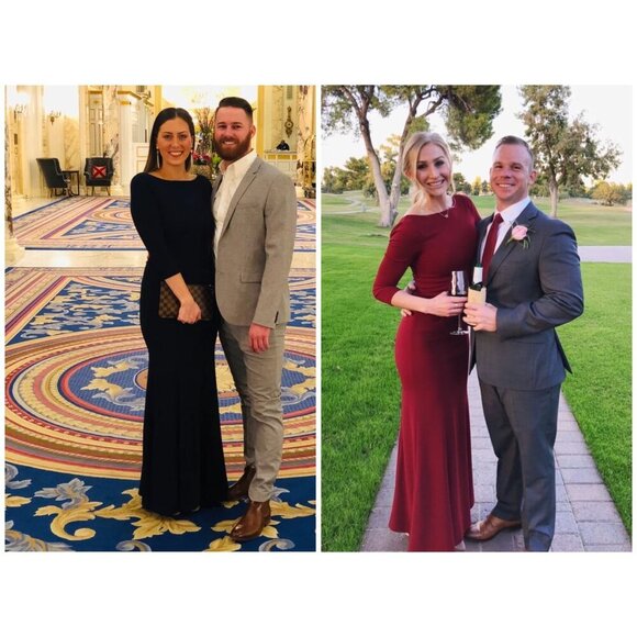 NWT Glamour Galore Blush Pink Button Back Maxi Dress Womens Large - Picture 6 of 12